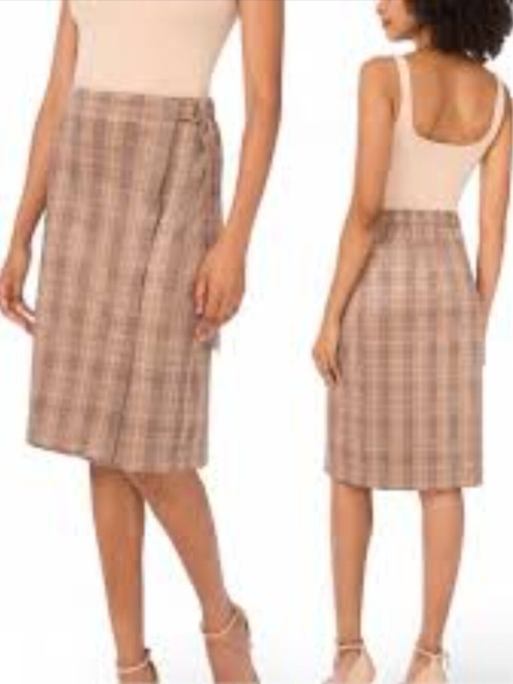 Ted Baker Plaid Faux Wrap A-Line Skirt – Size Large (BNWT)